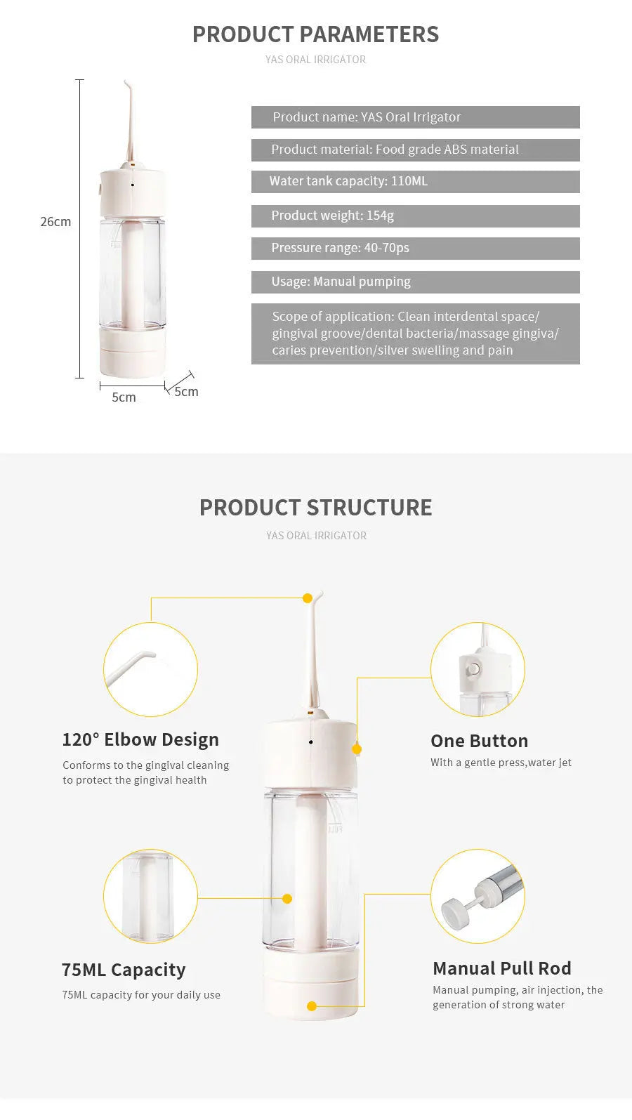 Pneumatic Water Dental Floss Portable - Oral Irrigator OralSavvy