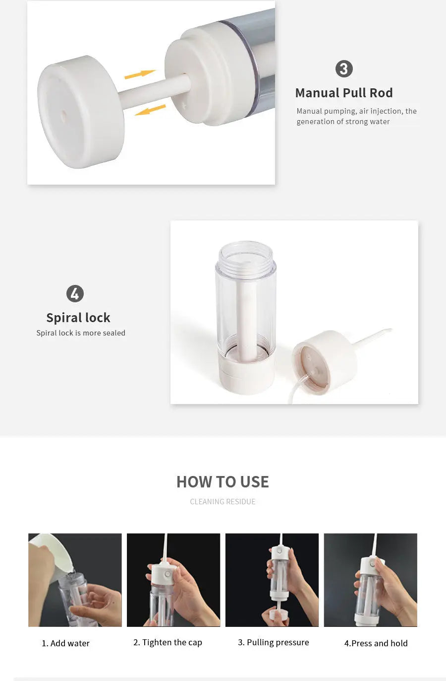 Pneumatic Water Dental Floss Portable - Oral Irrigator OralSavvy