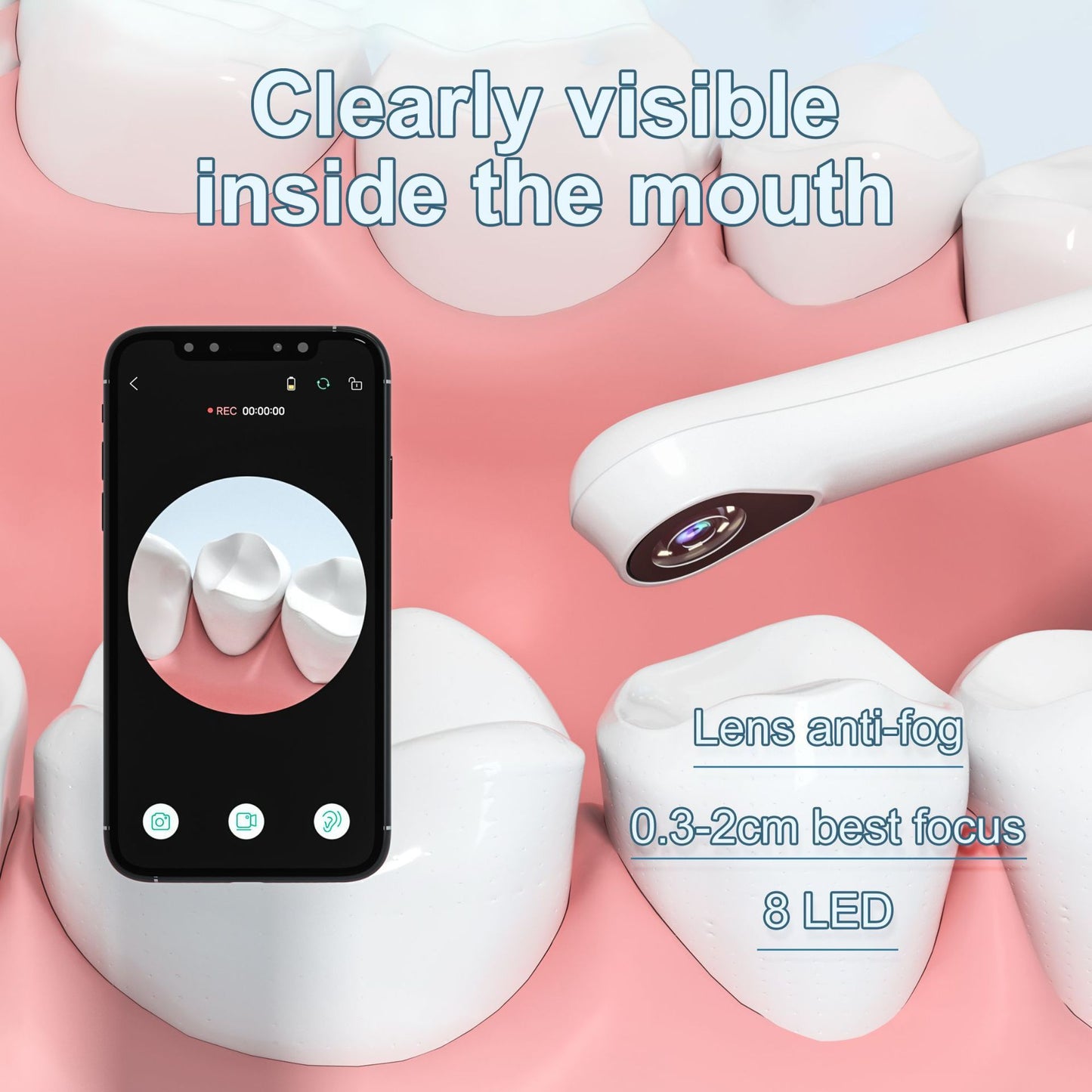 Intelligent HD Visual Dental Mirror Oral Endoscope Dental Inspection Instrument