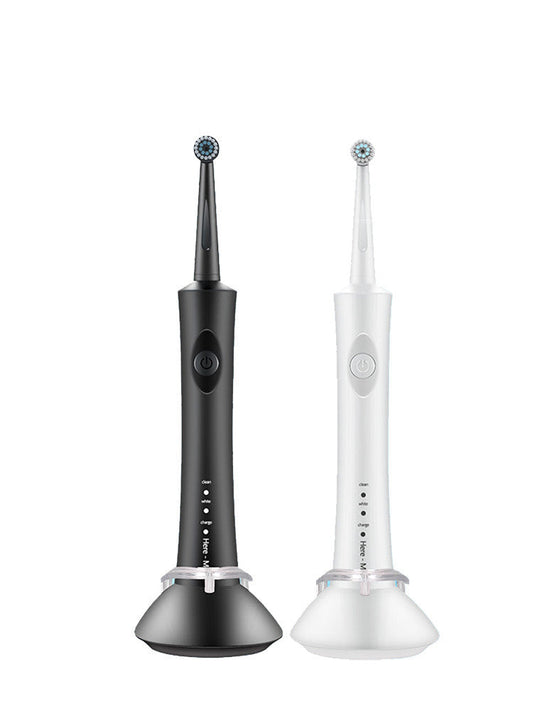 Electric Toothbrush, Sonic Type for Adults & Teens & Travel Case IPX7 Waterproof, 2 Minutes Timer, Wireless Charging, White - Black OralSavvy