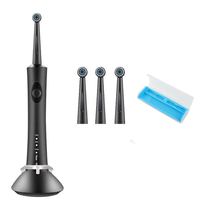 Electric Toothbrush, Sonic Type for Adults & Teens & Travel Case IPX7 Waterproof, 2 Minutes Timer, Wireless Charging, White - Black OralSavvy