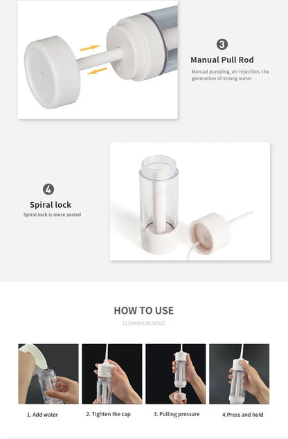 Pneumatic Water Dental Floss Portable - Oral Irrigator OralSavvy